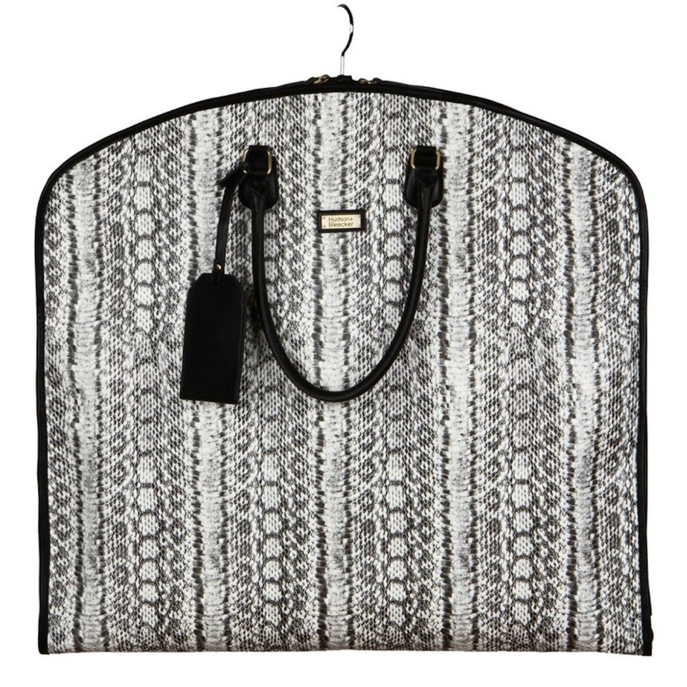 Hudson & Bleeker Zippered Garment Bag - Faux Snake Skin & Leather - NWT